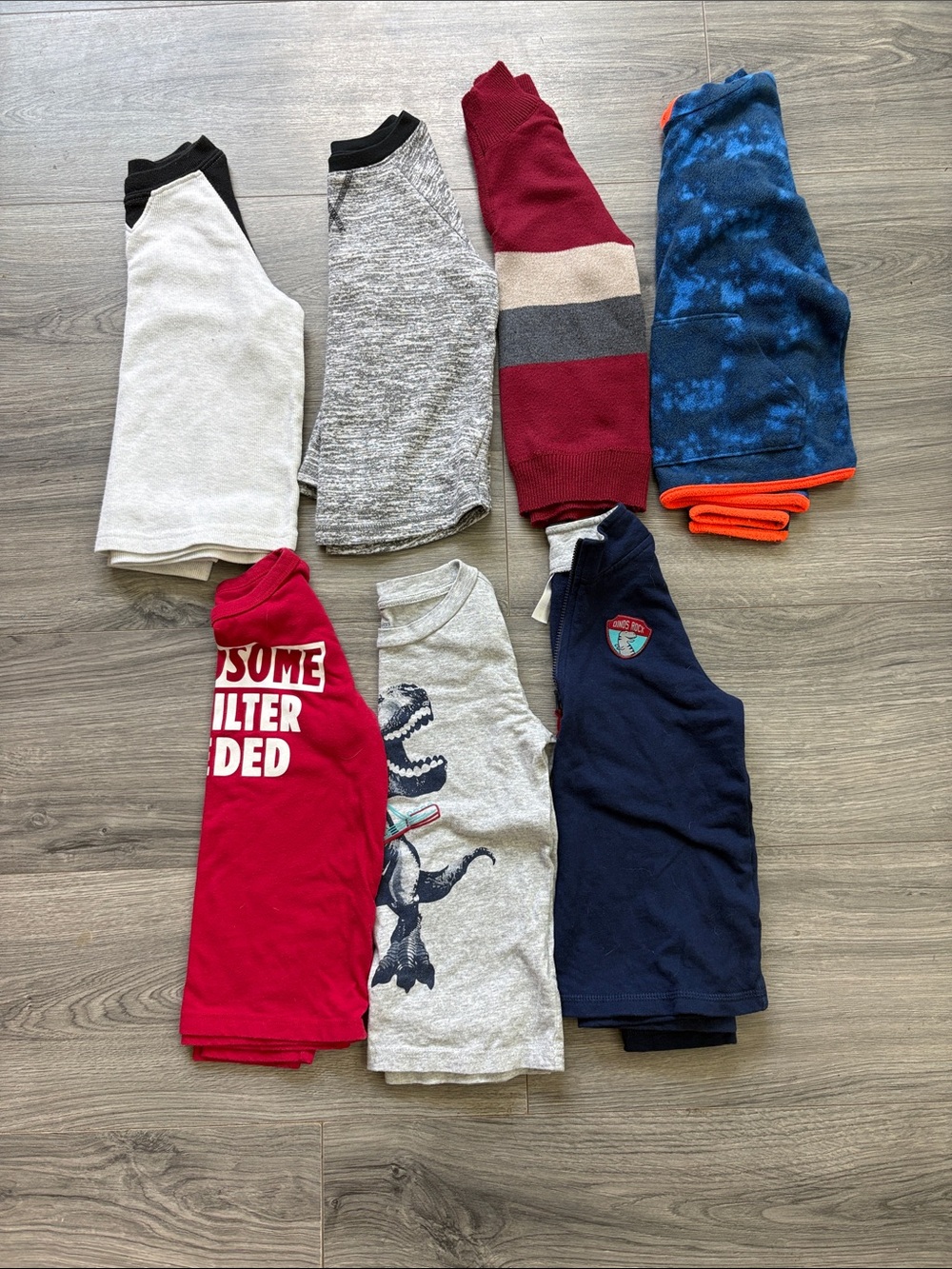 Toddler Boys Winter Clothing Bundle- Long Sleeve Shirts & Sweaters- 3T-4T
